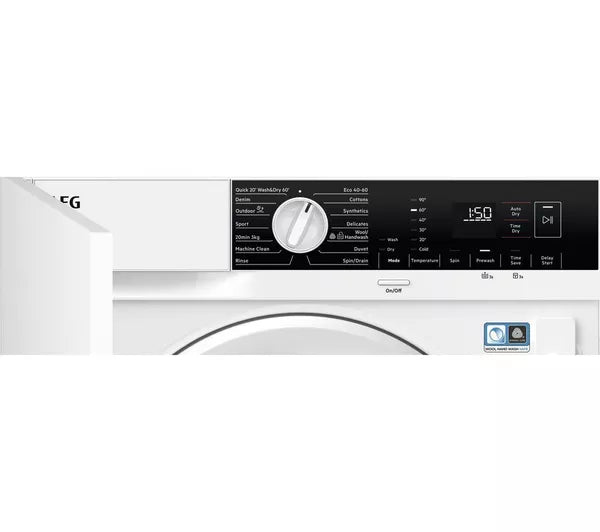 AEG 6000 Series LX6WG84634BI Integrated 8Kg / 4Kg Washer Dryer with 1600 rpm - White